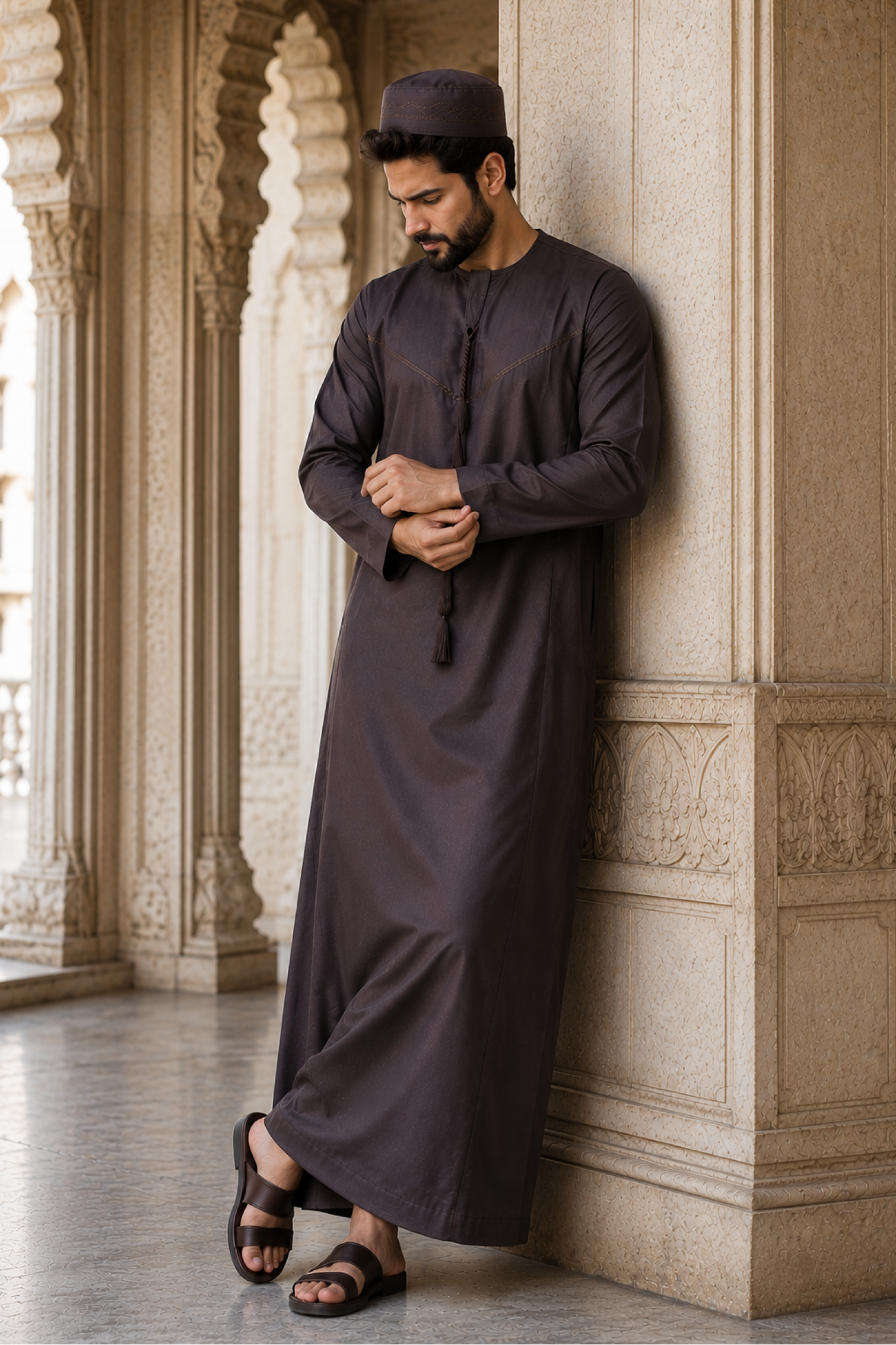 Plain Thobe - Brown