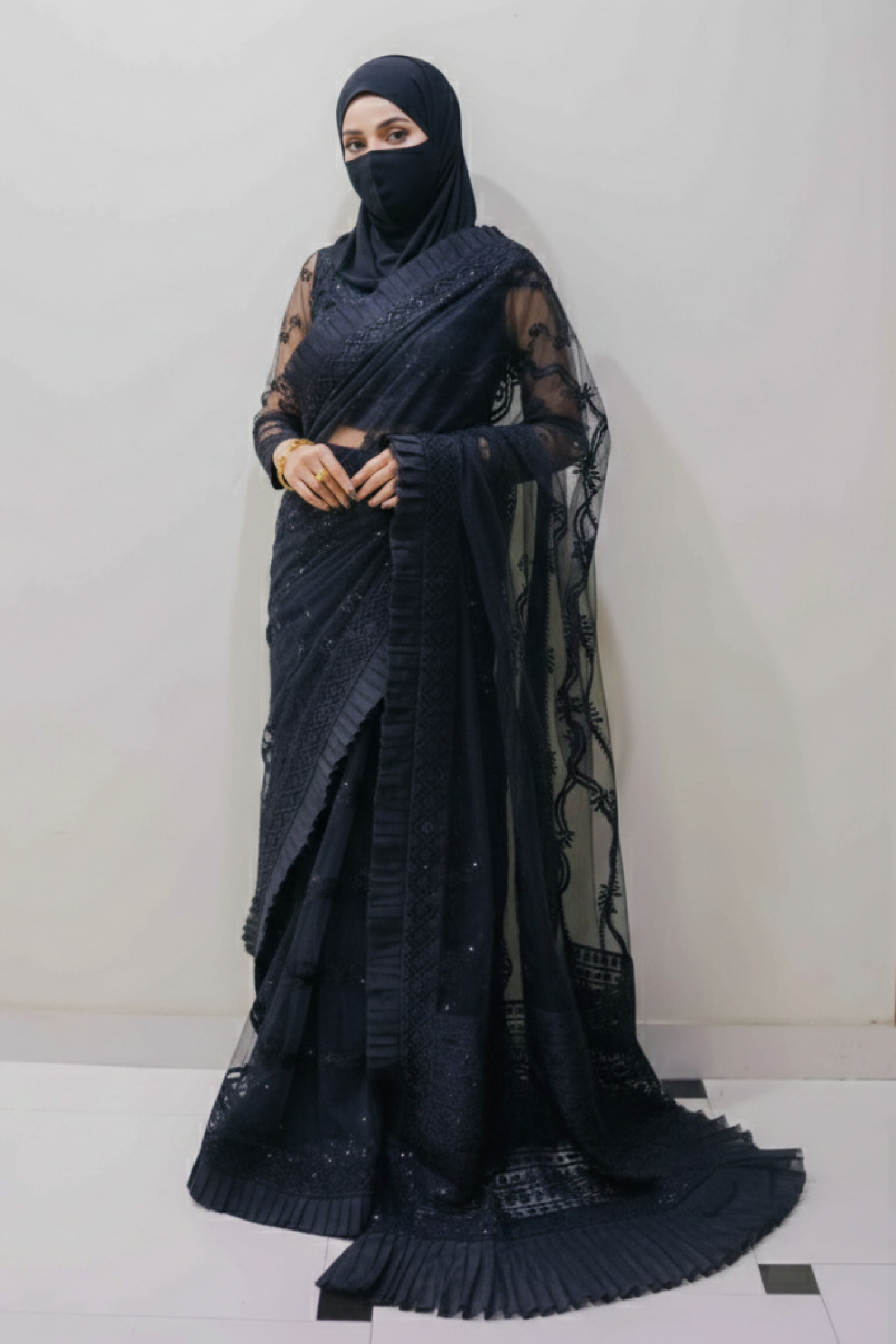 NOIR - 3 PCS (-EMBROIDER-HAND EMBELLISHED SUIT)