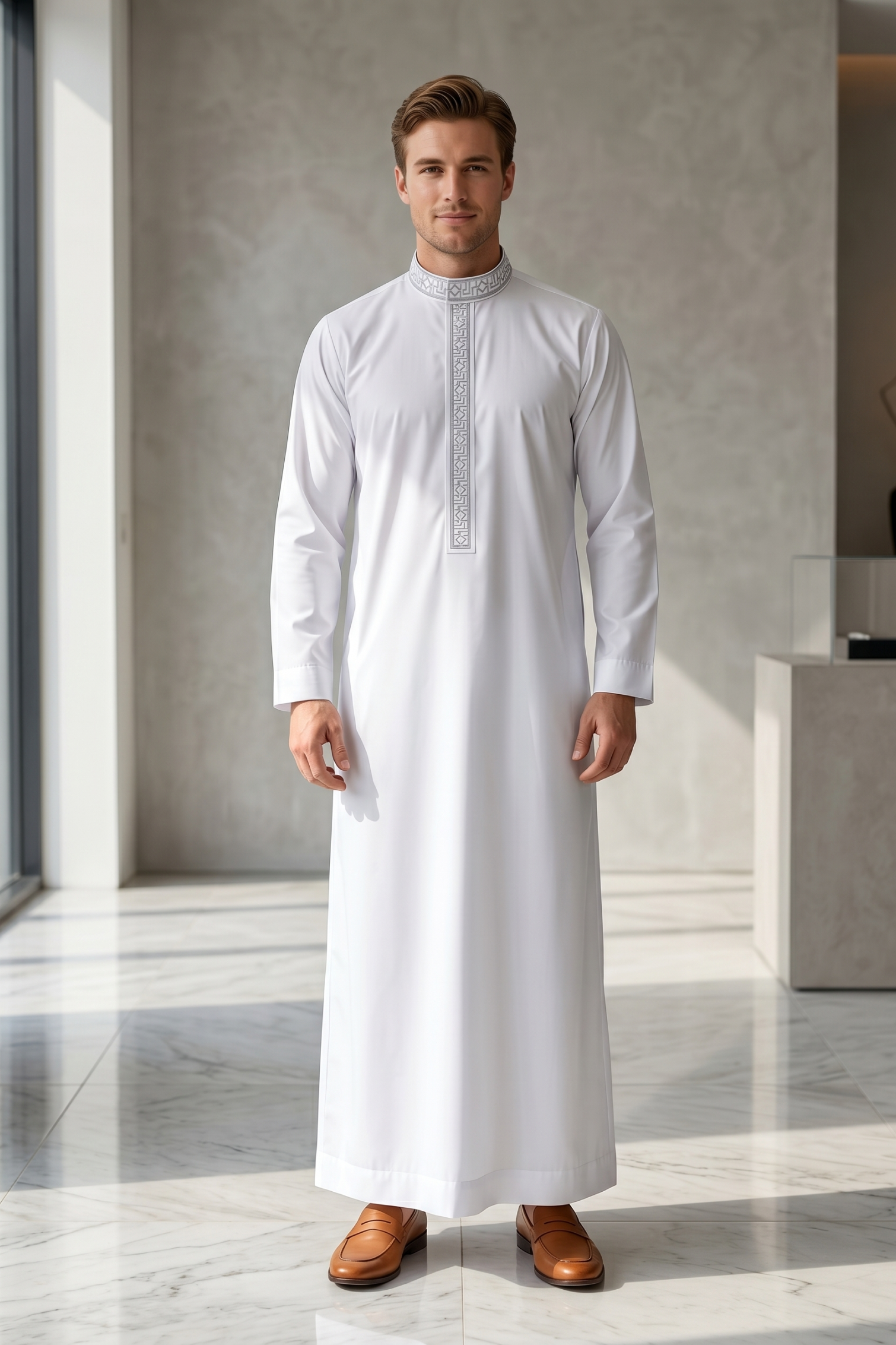 Collar Thobe - White