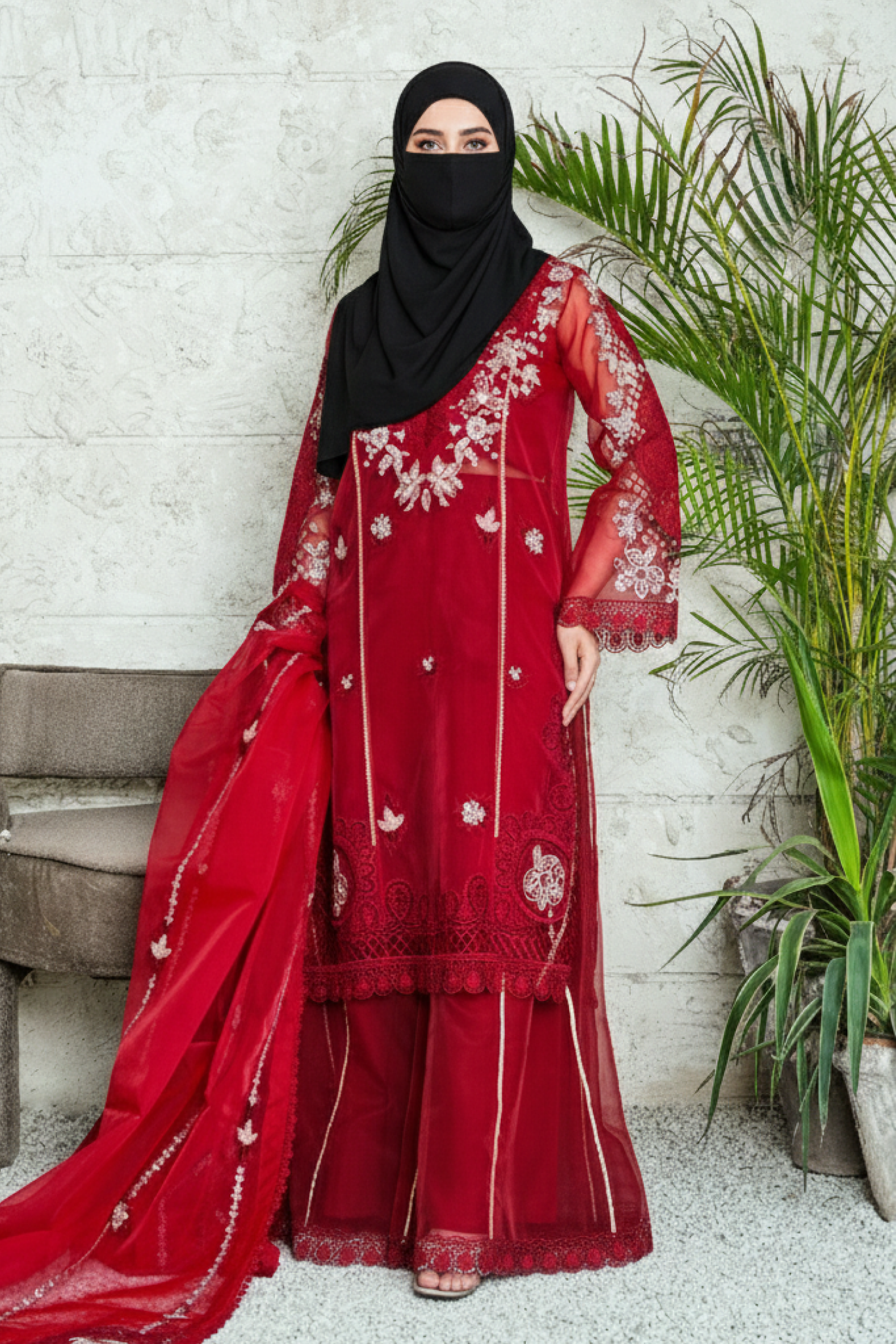ROSEY - 3 PCS - Embroidered