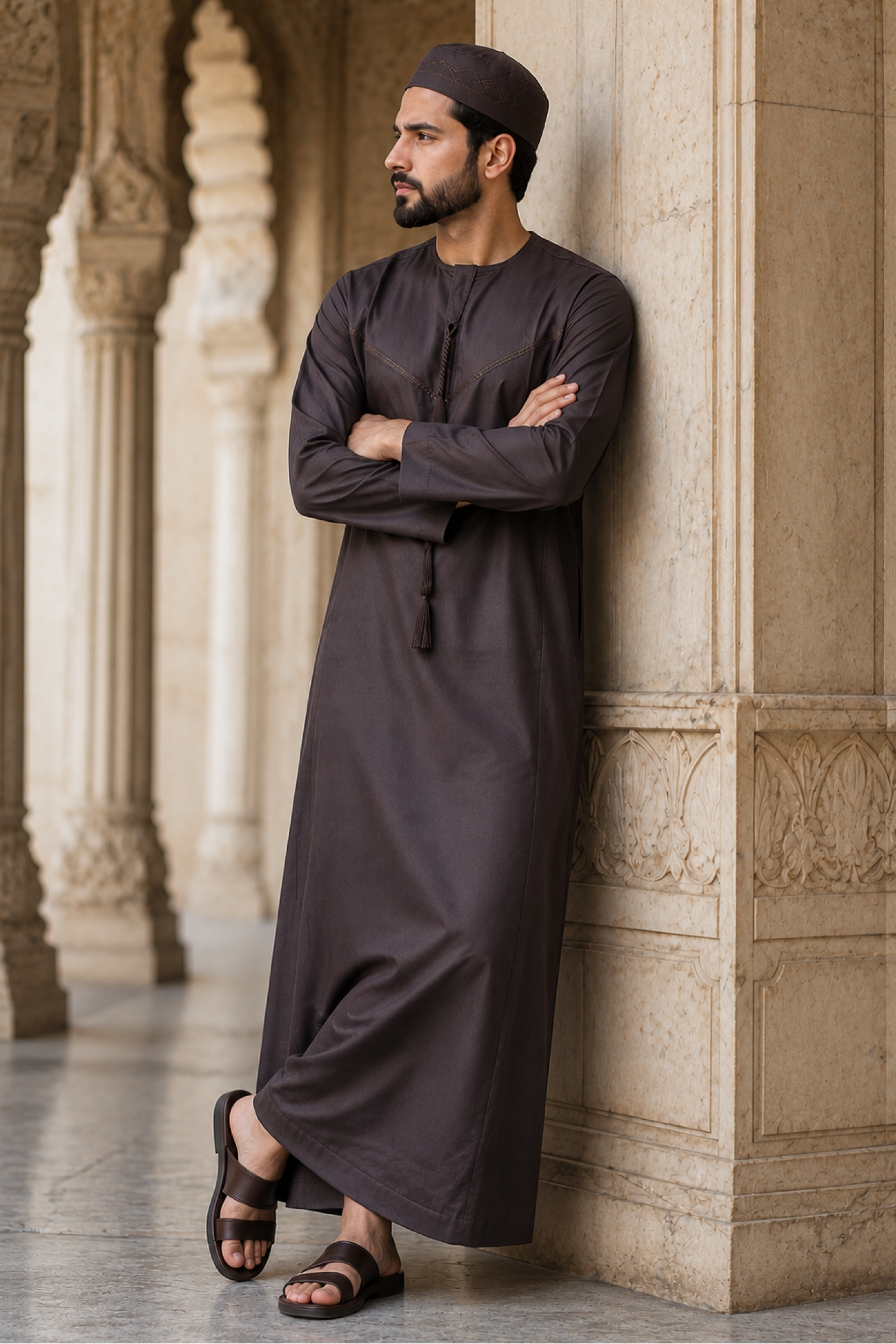 Plain Thobe - Brown