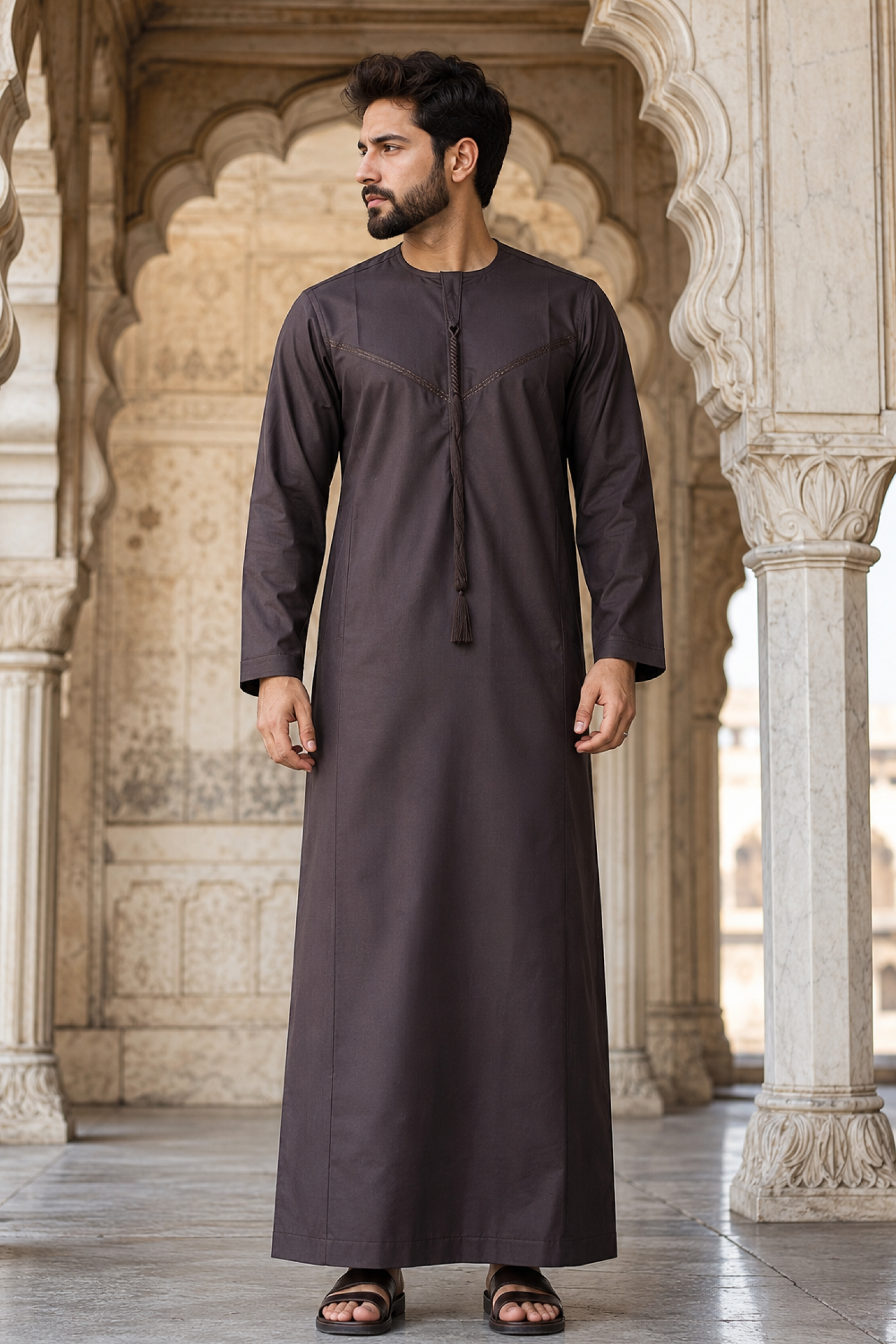 Plain Thobe - Brown