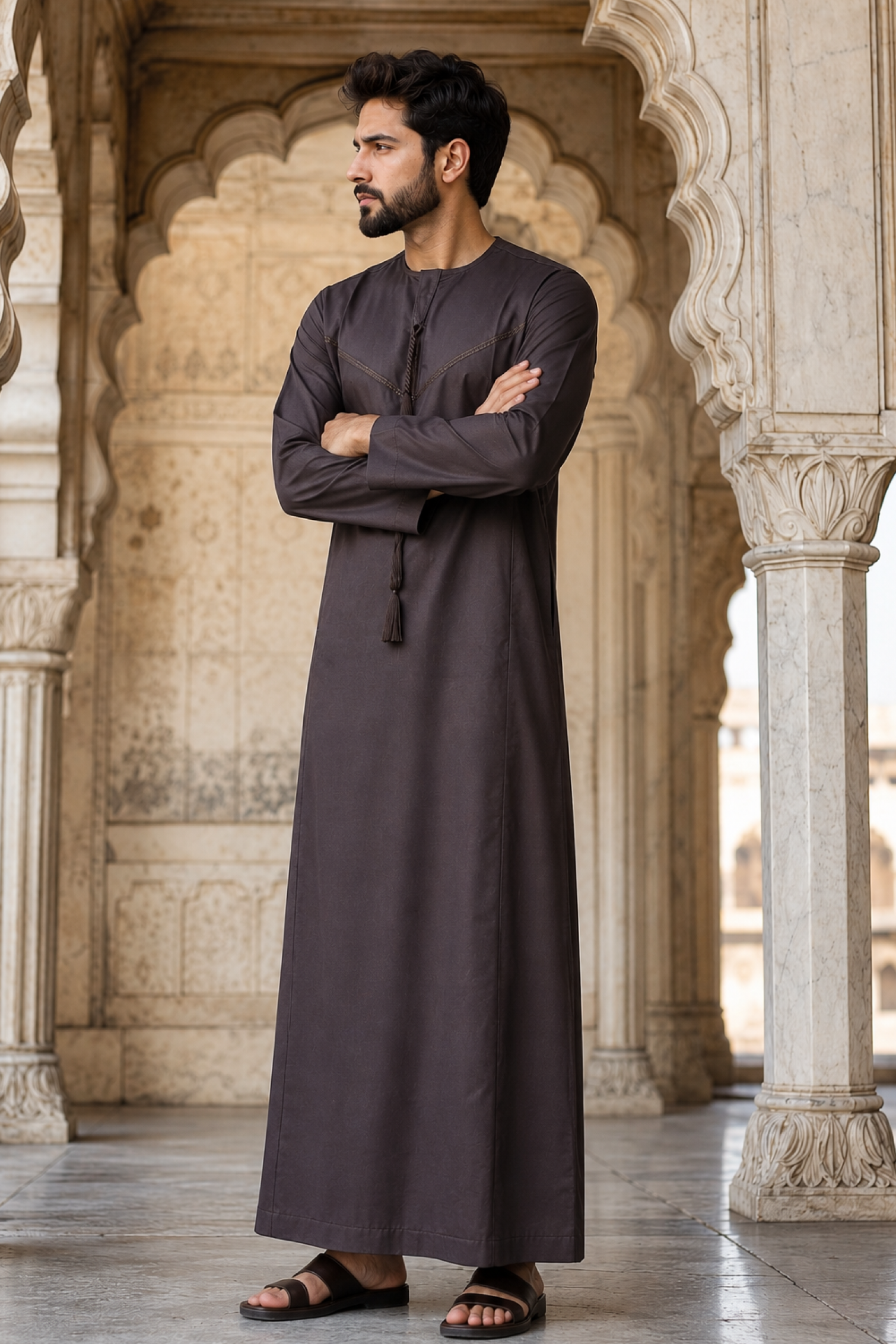 Plain Thobe - Brown