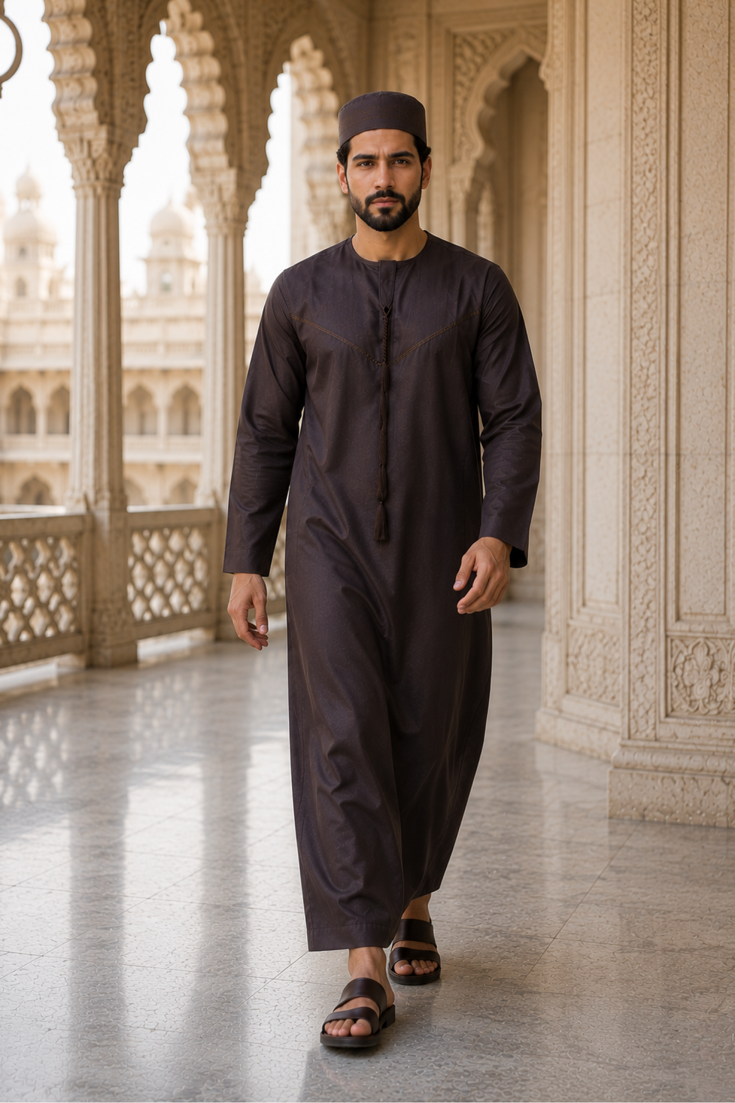 Plain Thobe - Brown