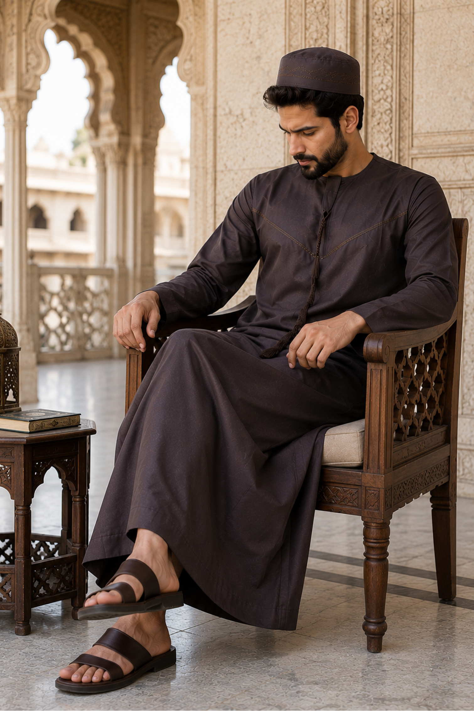 Plain Thobe - Brown