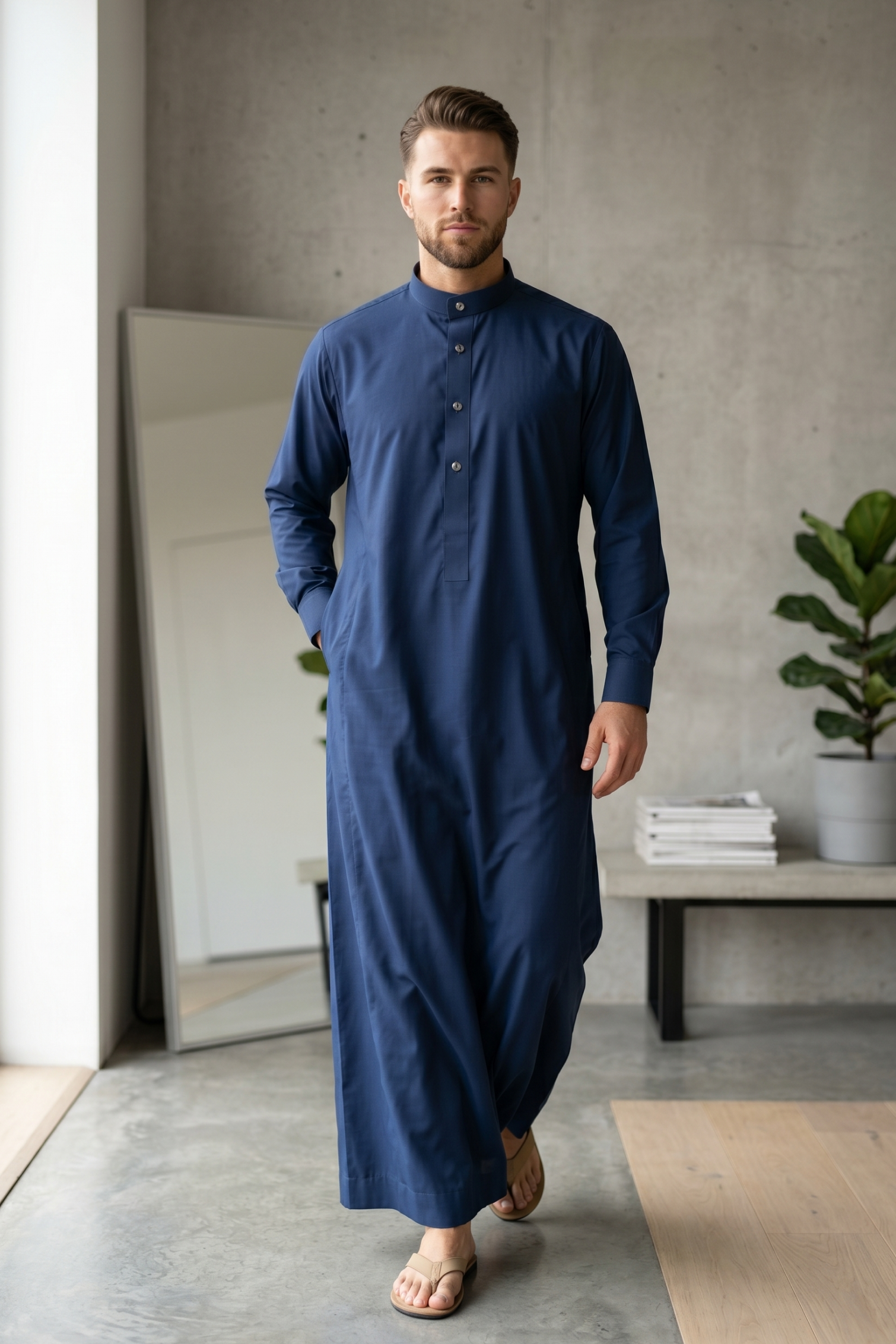 Plain Thobe - Dusky Blue