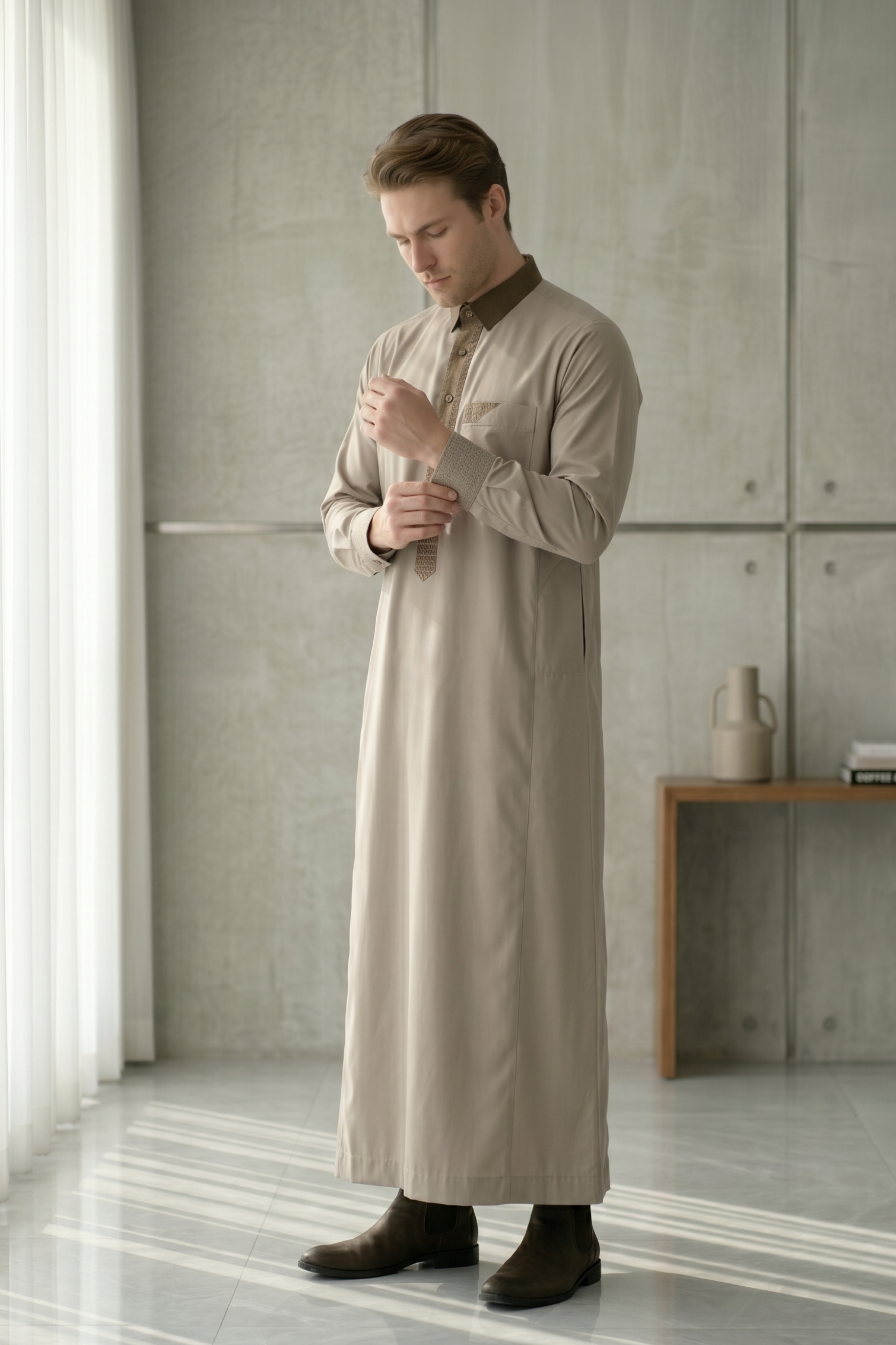 Collar-Thobe-Grey-For-Men