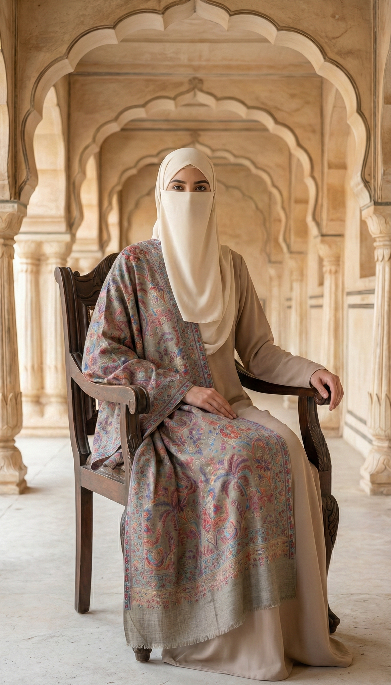 Cream-Gulab-Kani-Shawl