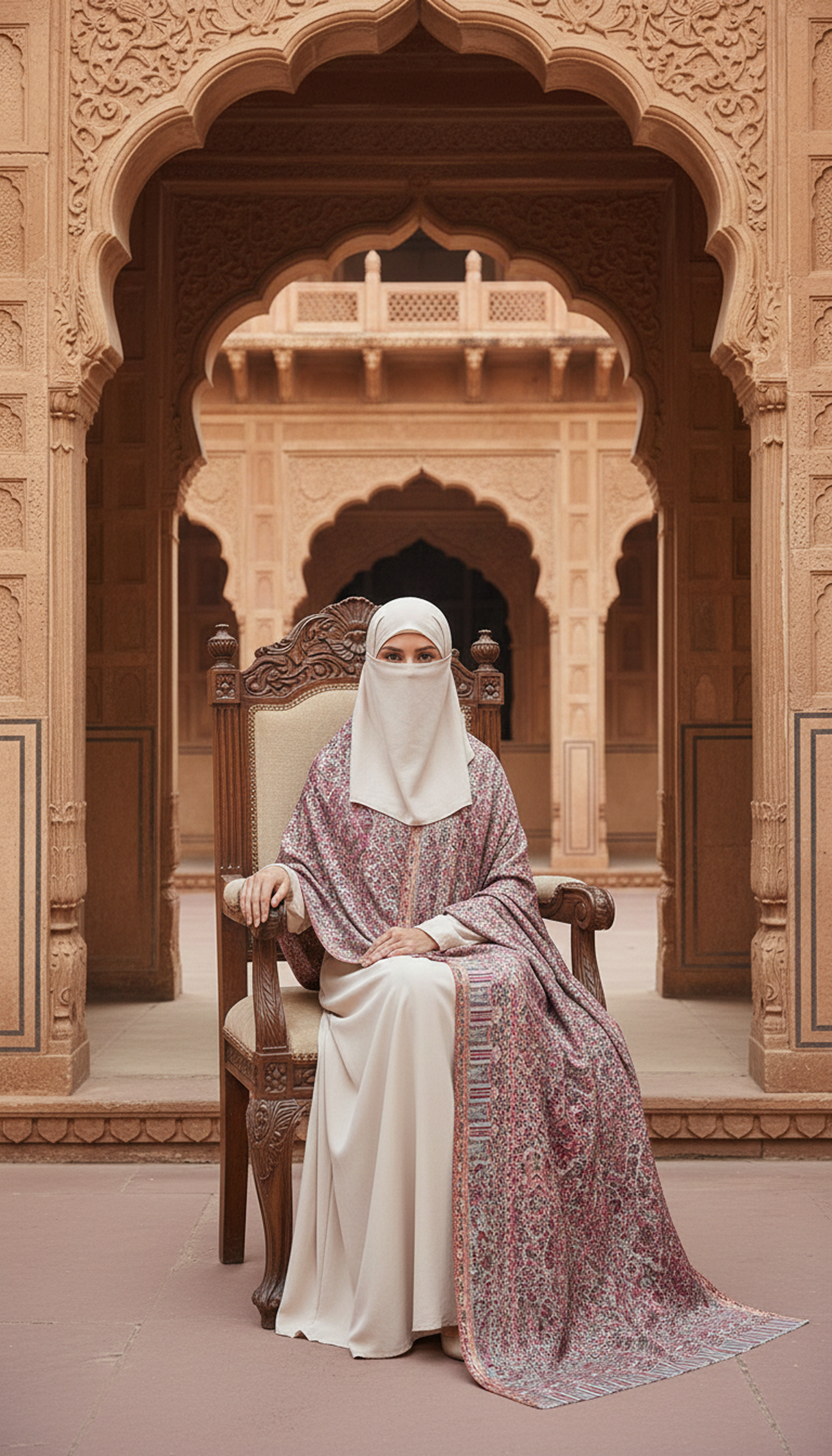Cream-Matka-Kani-Stole-Stylish