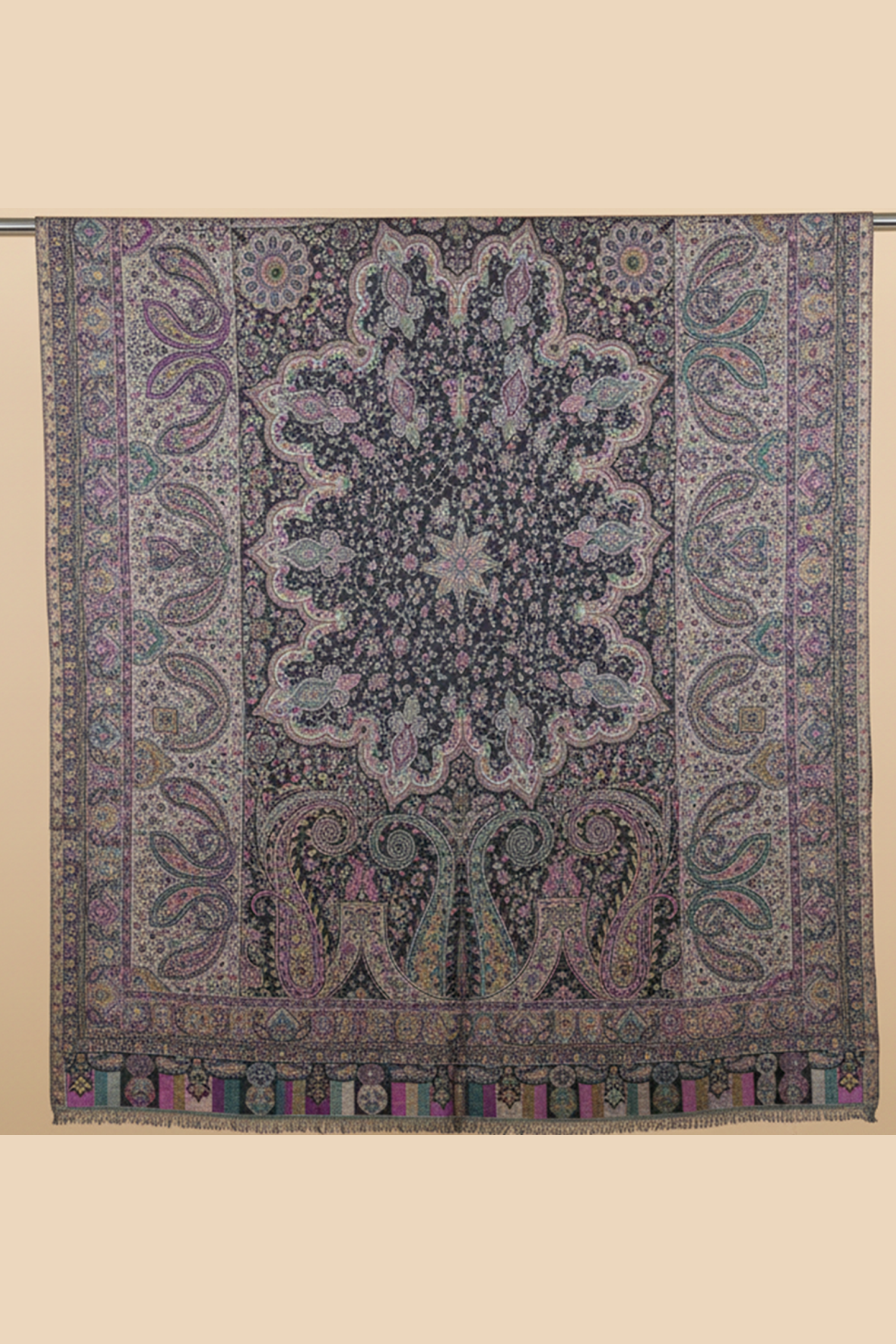 D/S-Jamawar-Kani-Shawl-Cream-For-Women