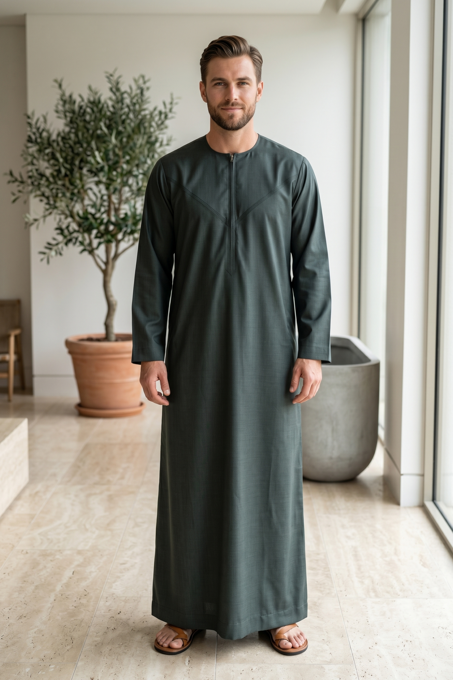 Emirati-Thobe-Charcoal-Grey