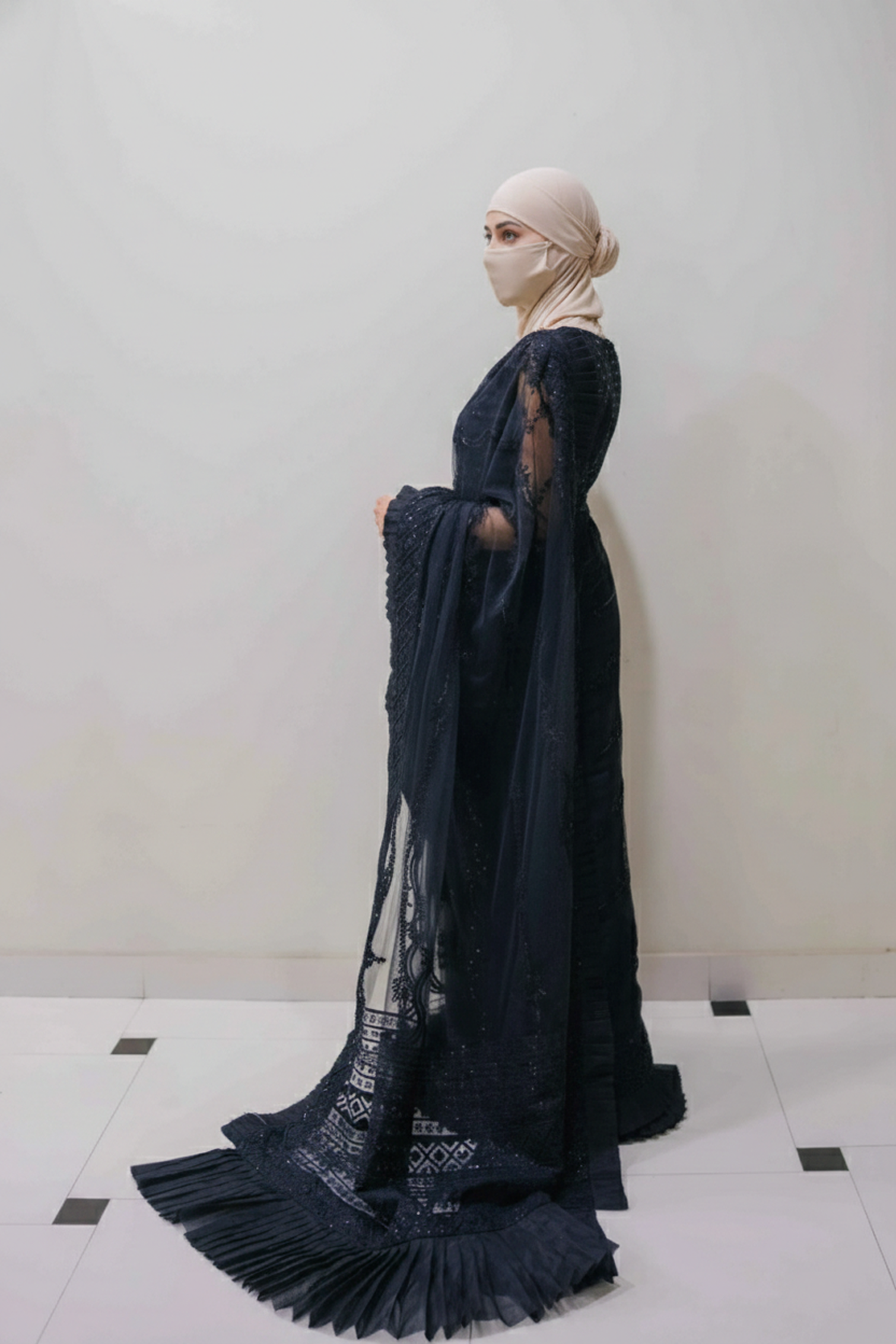 NOIR - 3 PCS (-EMBROIDER-HAND EMBELLISHED SUIT)
