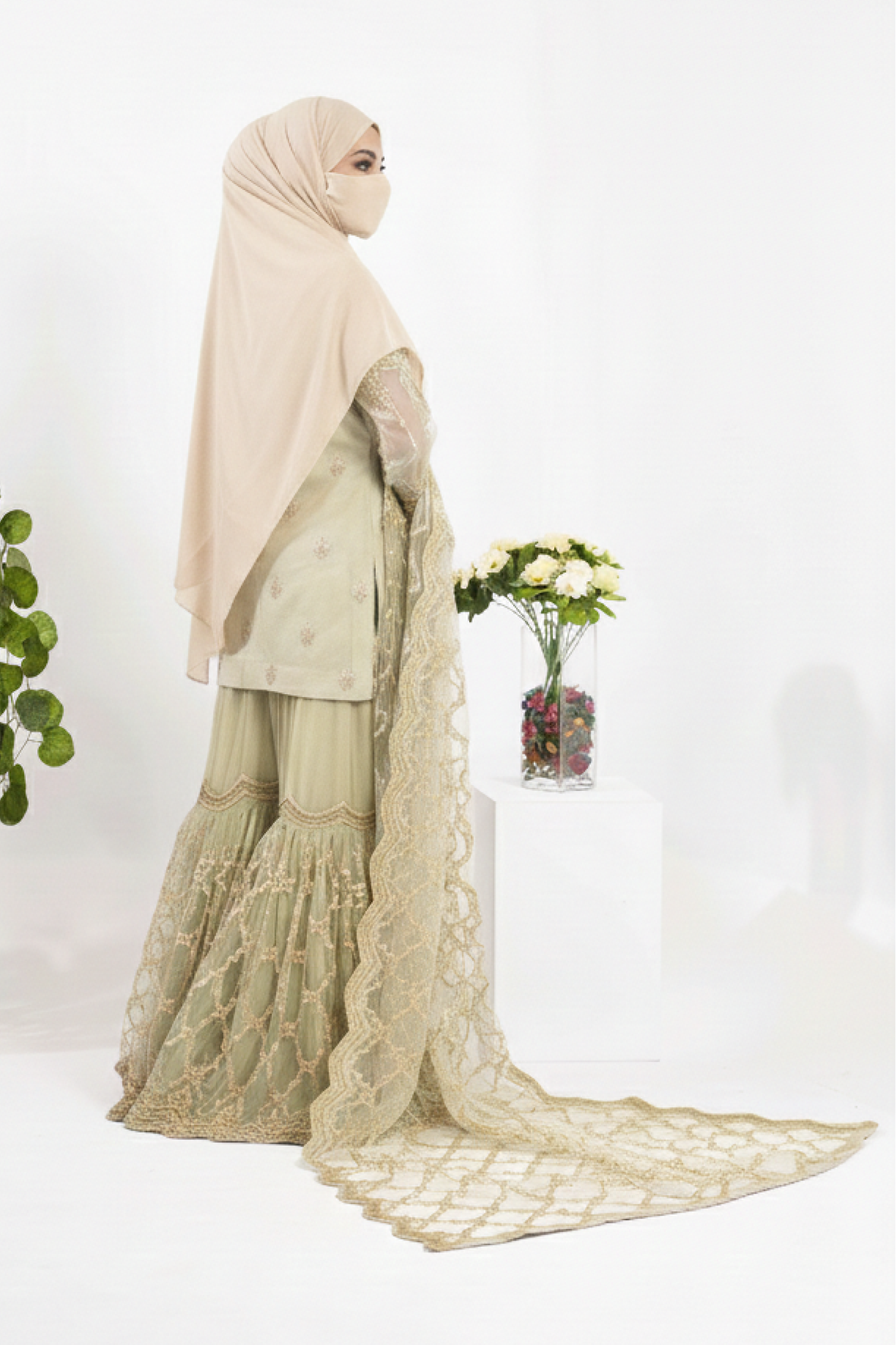 Olive (Shirt- Gharara- Dupatta)
