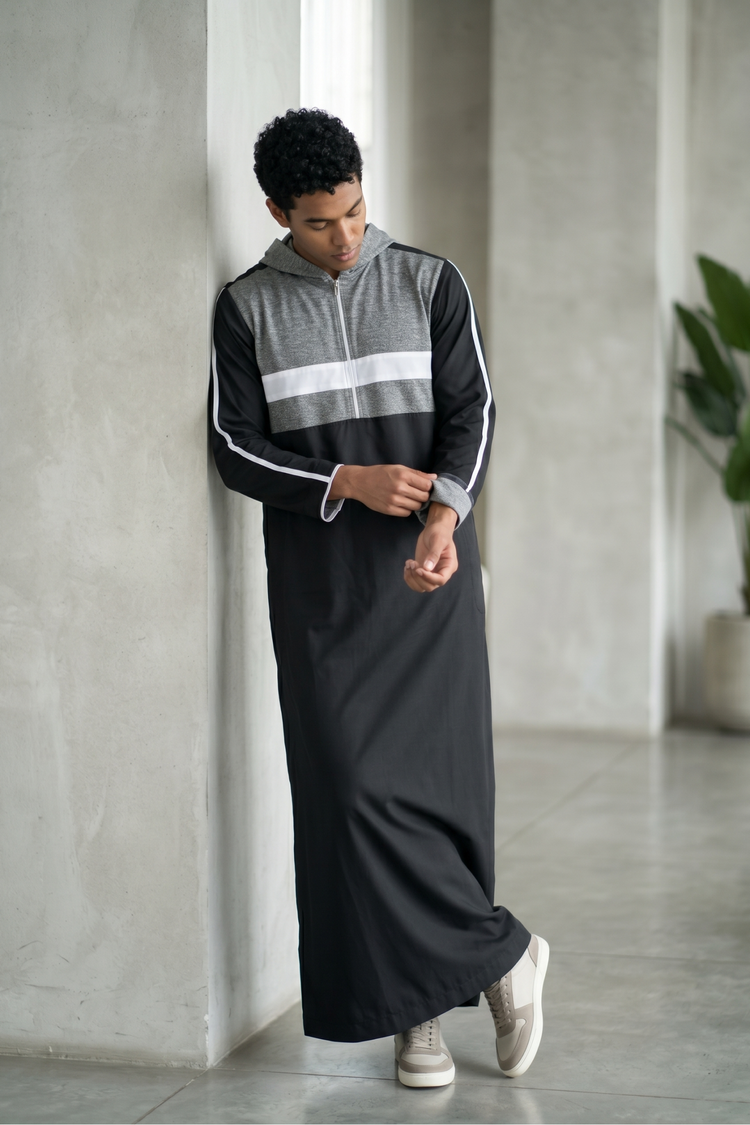 Hooded-Thobe-Ship-Grey-For-Men