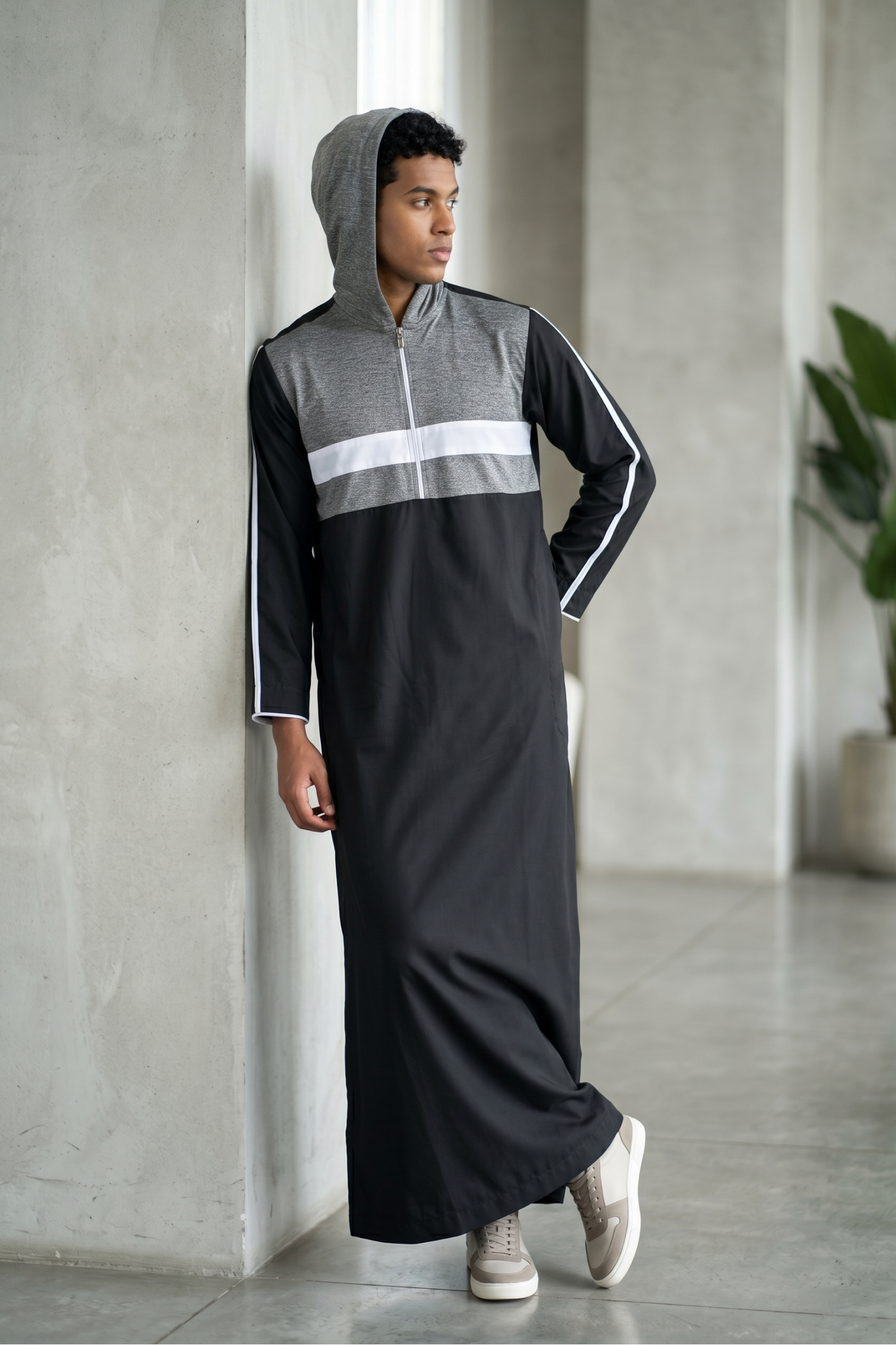 Hooded Thobe - Ship Grey