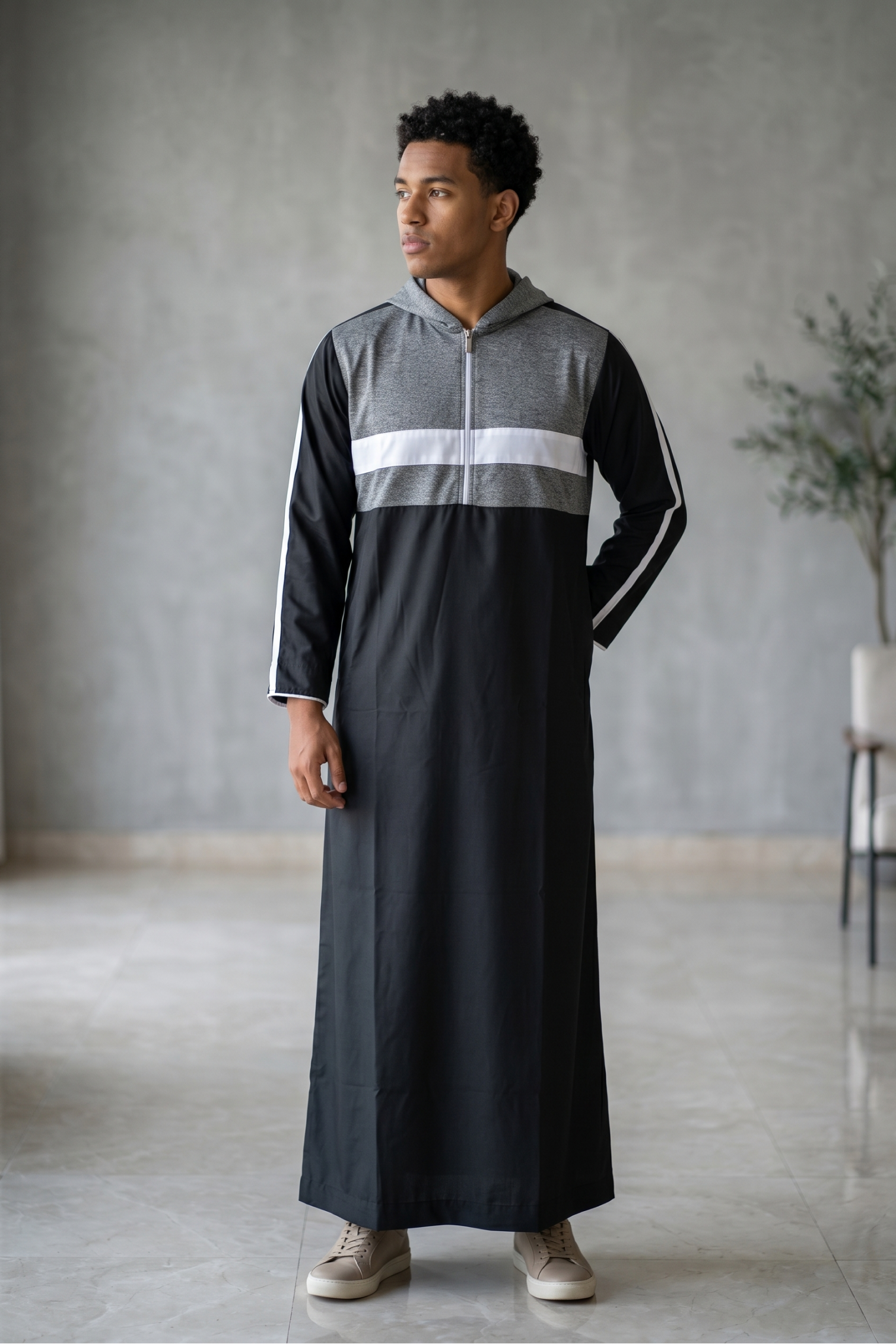 Hooded Thobe - Ship Grey