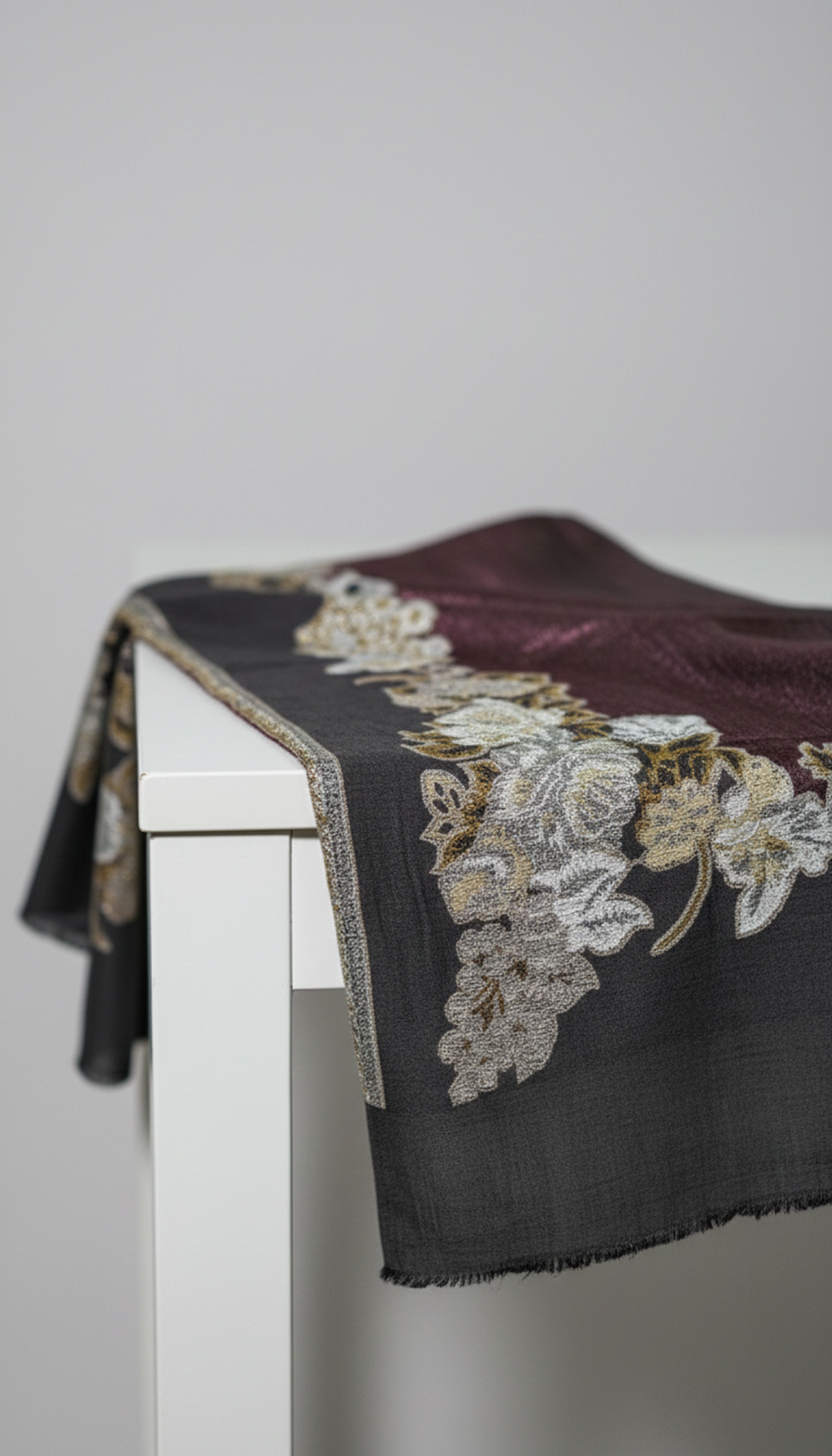 M.L-Gulab-Border-Stole-Black-For-Women