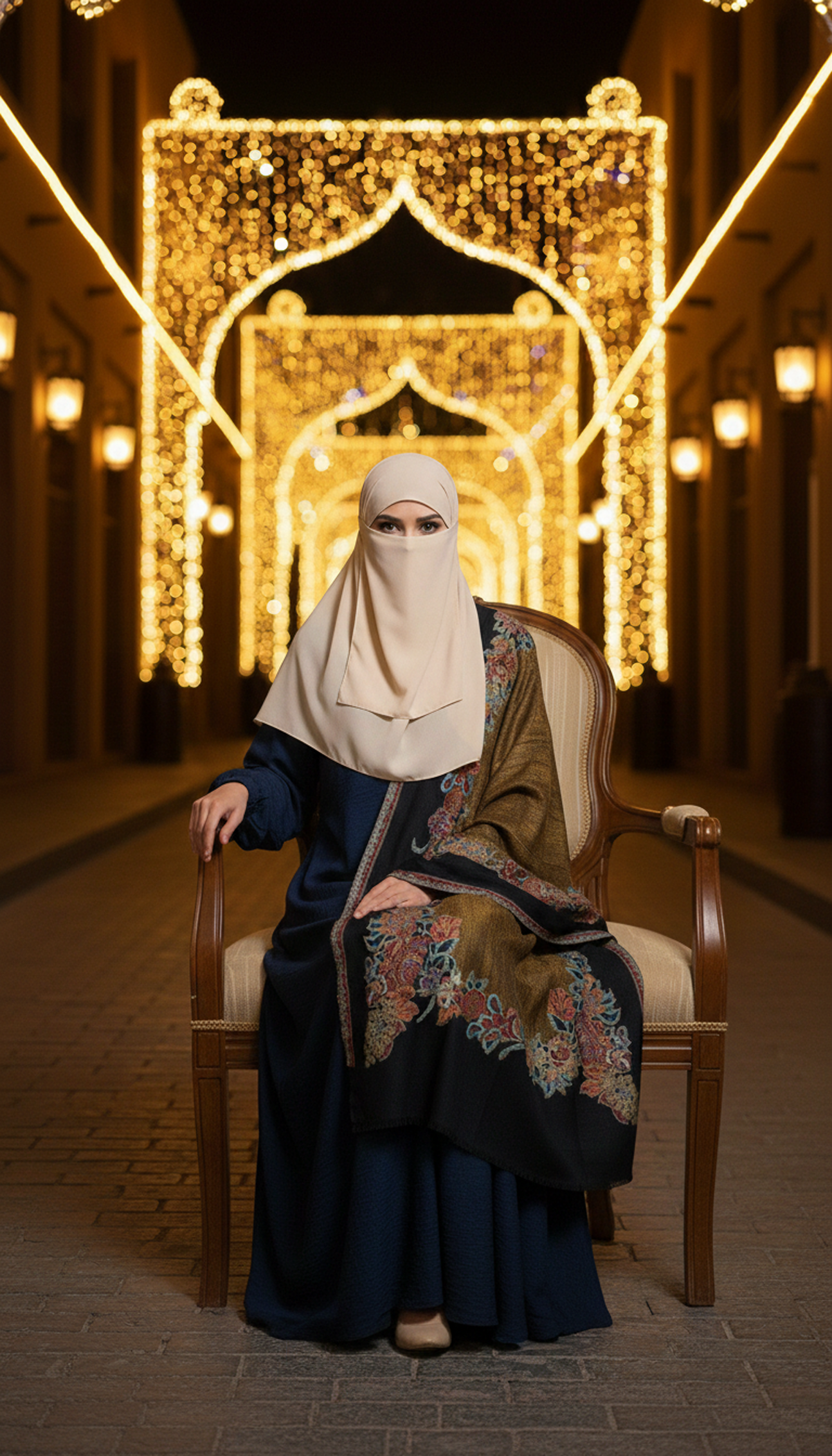 M.L-Gulab-Border-Stole-Black