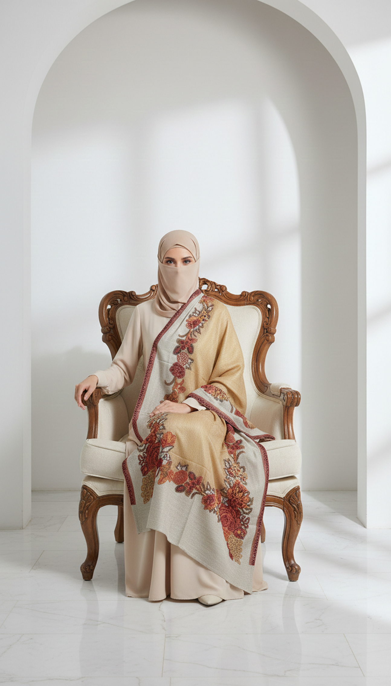 M.L Gulab Border Stole