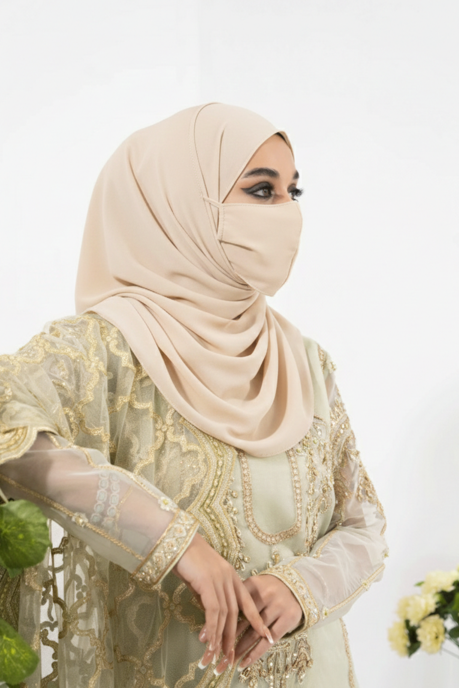 Olive-Shirt-Gharara-Dupatta-Party-Wear