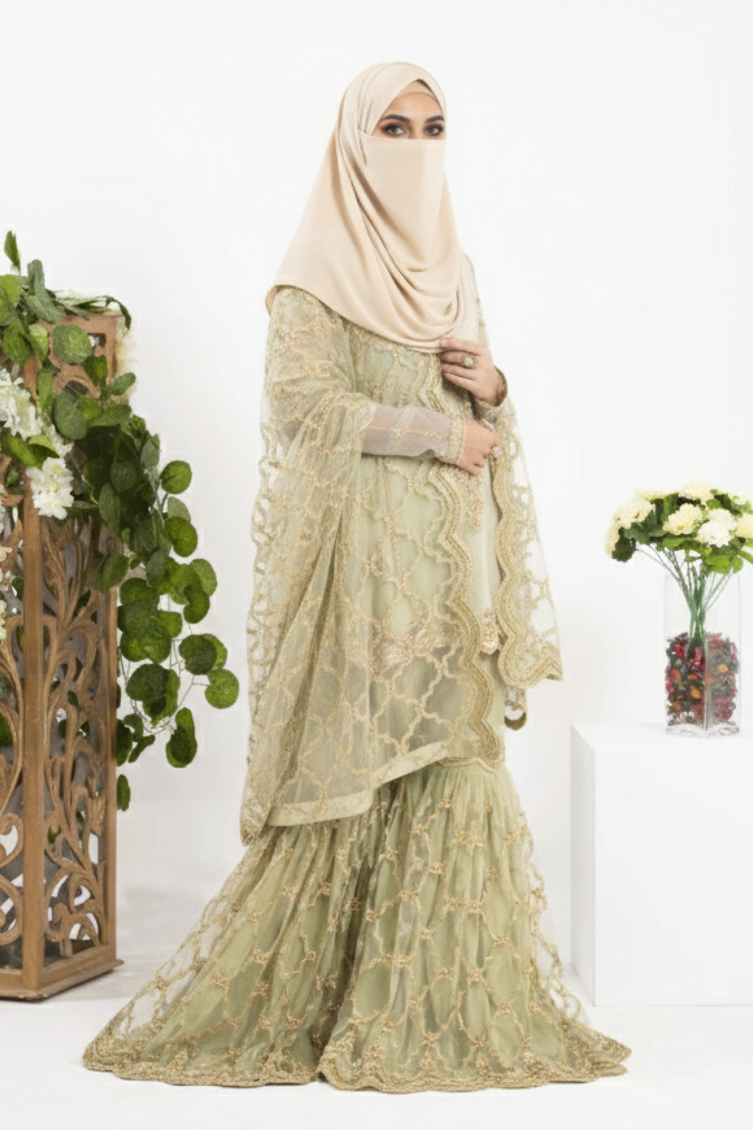 Olive-Shirt-Gharara-Dupatta