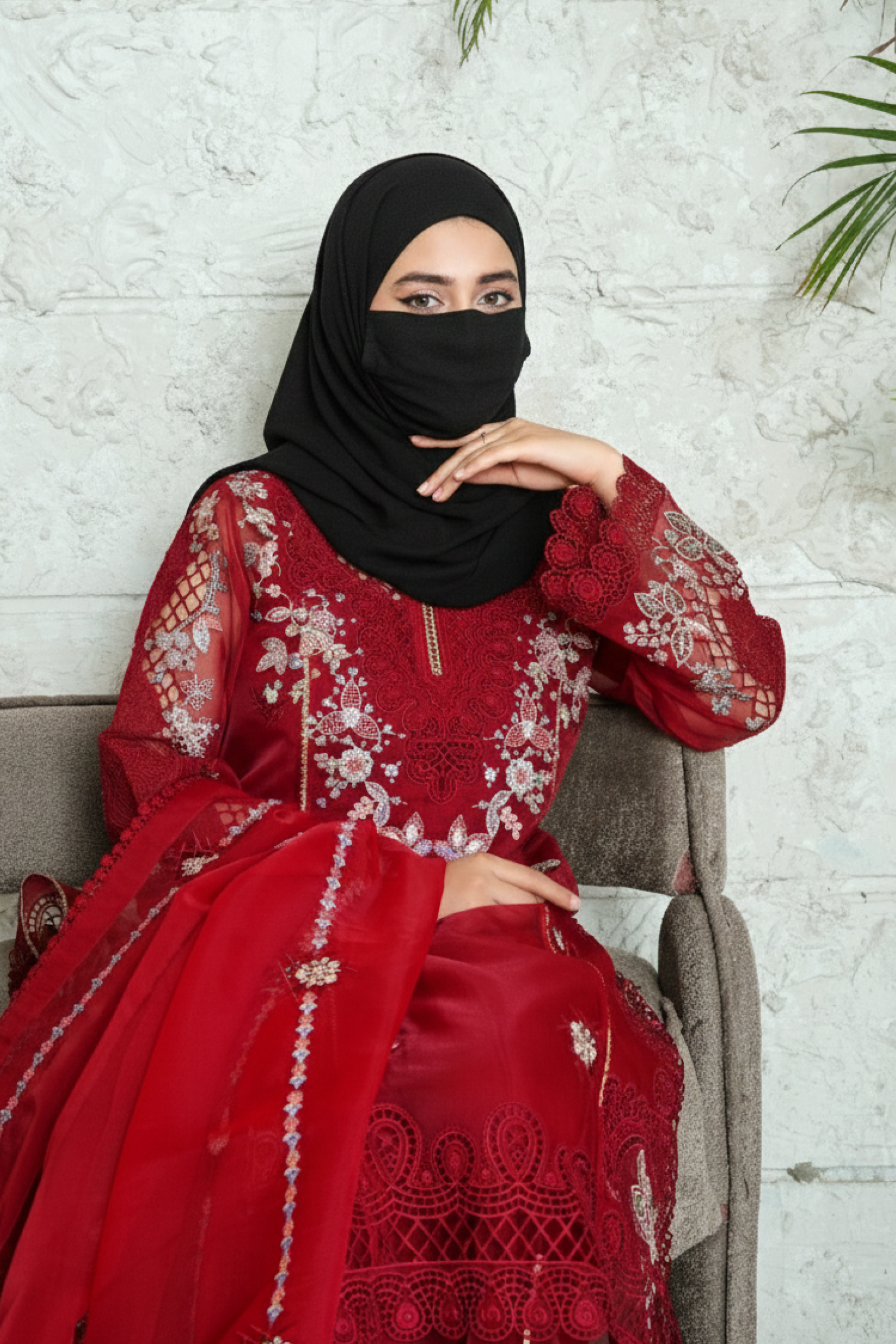 ROSEY - 3 PCS - Embroidered