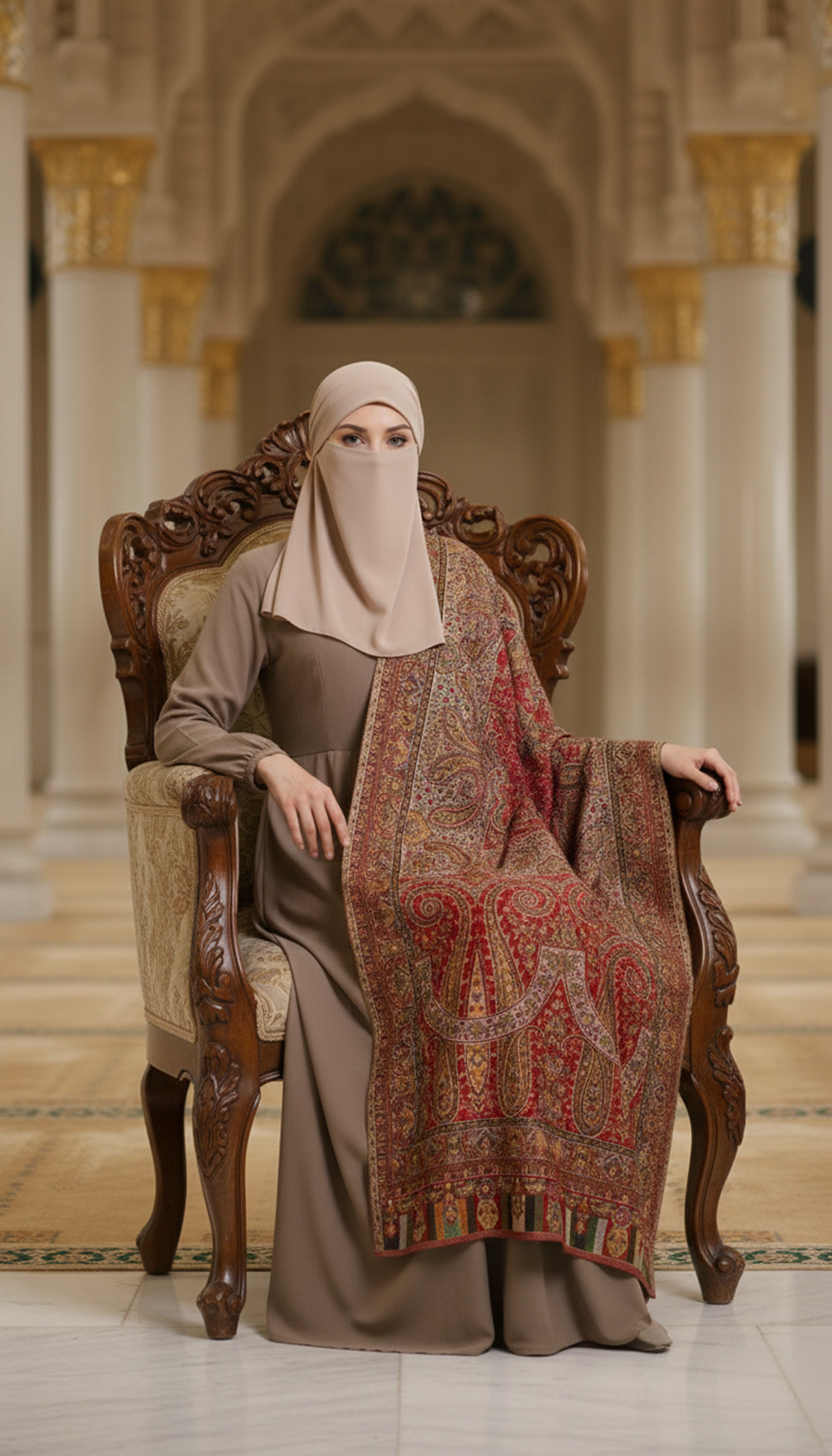 Red-D/S-Jamawar-Kani-Shawl-For-Woman