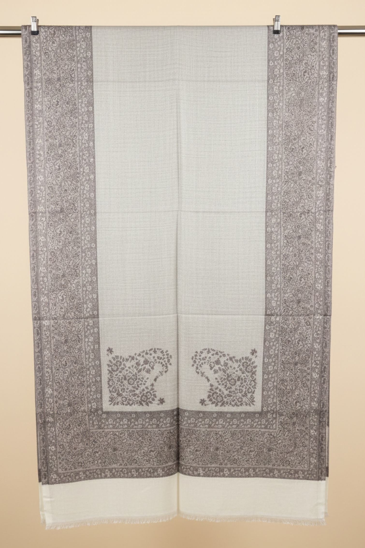 Stylish-New-Kani-Stole-Cream-For-Women