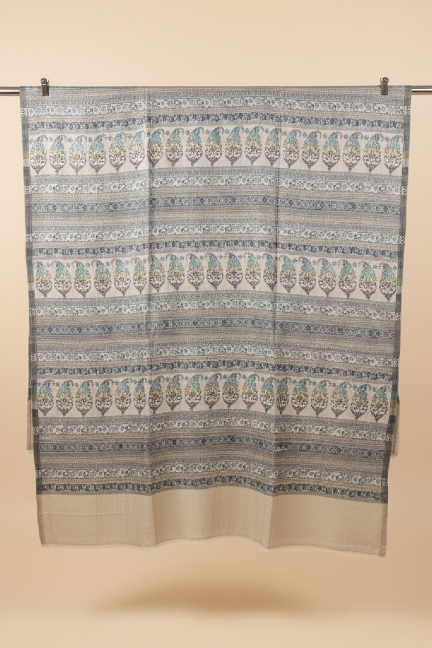 Stylish-Stripe-Kani-Shawl-Cream